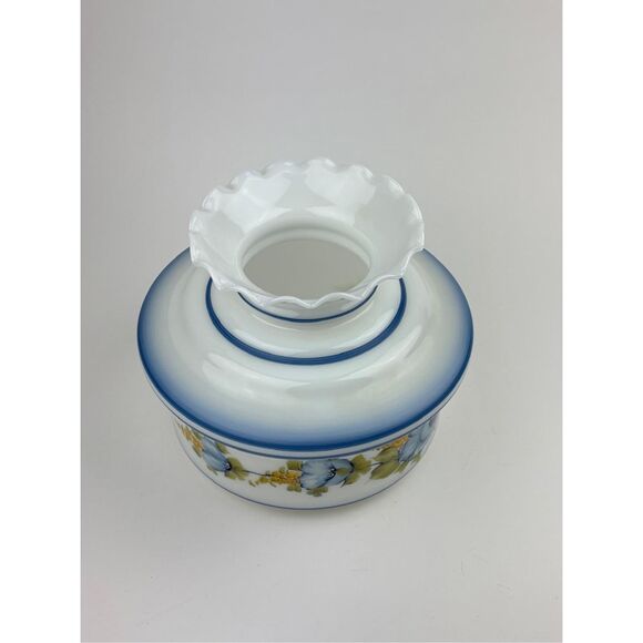 Vintage Abigail Adams Collection Blue Stripe Floral Hurricane -Lamp Shade Only - Picture 5 of 7